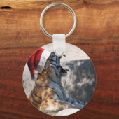 Kerstmis in Tiger Sleutelhanger (Voorkant)