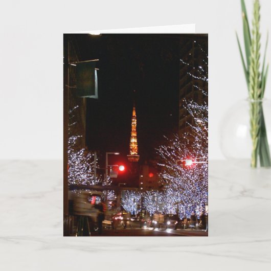 Kerstmis in Tokio, Japan Feestdagen Kaart (Voorkant)