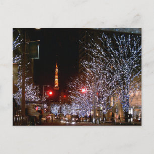 Kerstmis in Tokio, Japan Feestdagenkaart