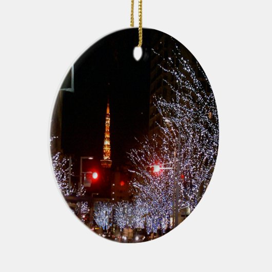 Kerstmis in Tokio, Japan Keramisch Ornament (Rechts)