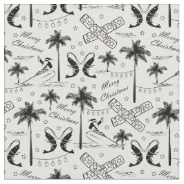 Kerstmis in Tropical Australia Black Toile  Stof
