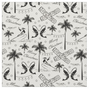 Kerstmis in Tropical Australia Black Toile Stof