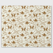 Kerstmis in Tropical Australia Gold Toile Cadeaupapier (Vlak)