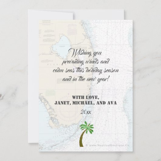 Kerstmis in Tropische Feestdagen van Florida Feestdagenkaart (Achterkant)