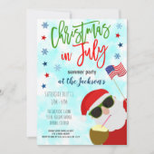 Kerstmis in uitnodiging van juli (Voorkant)