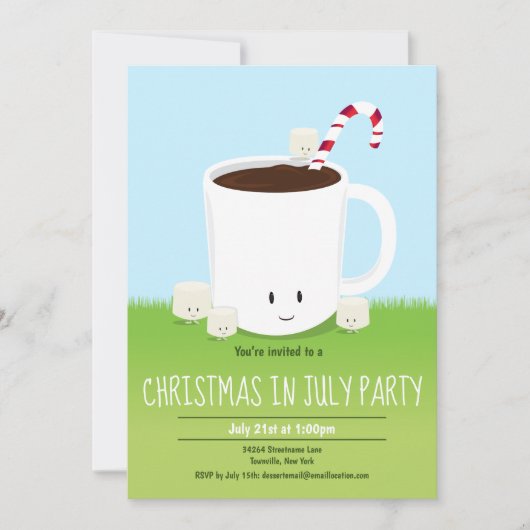 Kerstmis in uitnodiging van juli (Voorkant)