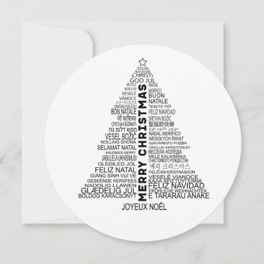 🎄 Kerstmis in veel talen Feestdagenkaart (Voorkant)