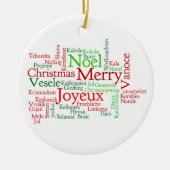 Kerstmis in veel talen keramisch ornament (Voorkant)