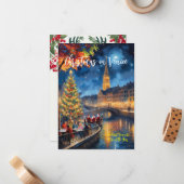 "Kerstmis in Venetië" Wenskaart Notitiekaartje (Voorkant / Achterkant in situ)