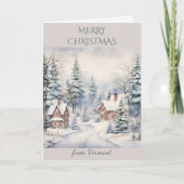 Kerstmis in Vermont Village Feestdagen Kaart (Voorkant)