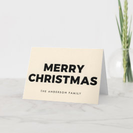 Kerstmis in vette vintage blokscript feestdagen kaart
