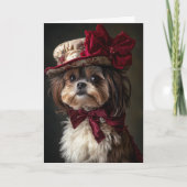 Kerstmis in Victoriaanse stijl met Shih Tzu Feestdagen Kaart (Voorkant)