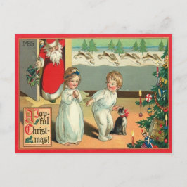 Kerstmis in vintage aquarel: een vrolijke kerst feestdagenkaart