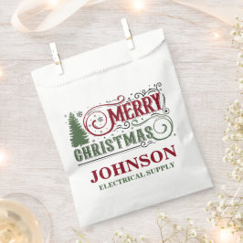 Kerstmis in vintage rood en groen bedankzakje