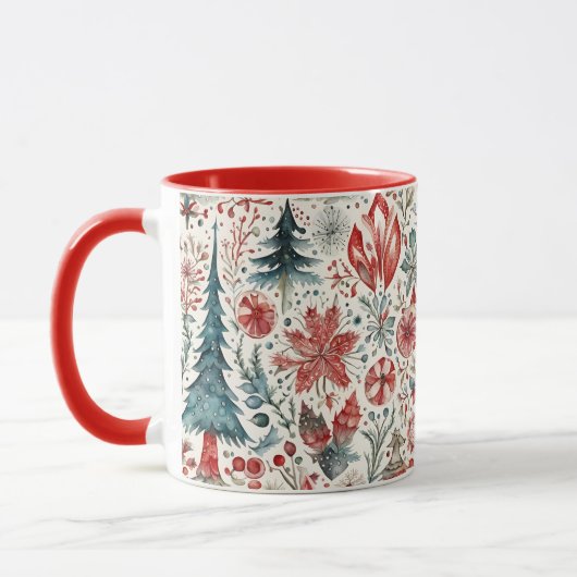 Kerstmis in vintage Scandinavische stijl Mok (Links)