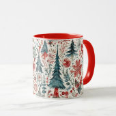 Kerstmis in vintage Scandinavische stijl Mok (Voorkant rechts)