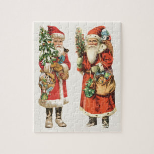 Kerstmis in vintage stijl, 2 Sinterklaas uitknippl Legpuzzel