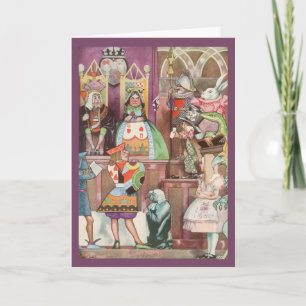 Kerstmis in vintage stijl. Alice in Wonderland spr Feestdagen Kaart