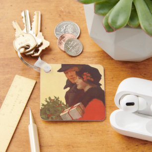 Kerstmis in vintage stijl, cadeaus shoppen voor li sleutelhanger