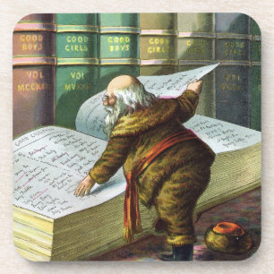 Kerstmis in vintage stijl, de stoute of brave lijs drankjes onderzetter