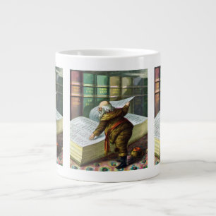 Kerstmis in vintage stijl, de stoute of brave lijs grote koffiekop