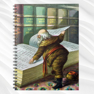 Kerstmis in vintage stijl, de stoute of brave lijs notitieboek