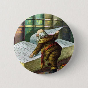 Kerstmis in vintage stijl, de stoute of brave lijs ronde button 5,7 cm