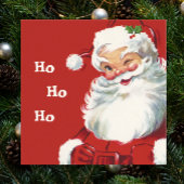 Kerstmis in vintage stijl, jolige Kerstman knipoog Poster