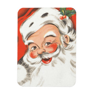 Kerstmis in vintage stijl, jolige Kerstman met gli Magneet