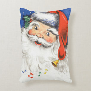 Kerstmis in vintage stijl, jolige Kerstman met muz Accent Kussen