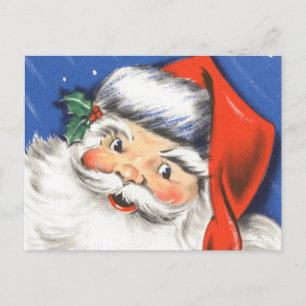 Kerstmis in vintage stijl, jolige Kerstman met muz Feestdagenkaart