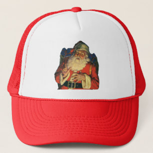 Kerstmis in vintage stijl, jolige Kerstman met Spe Trucker Pet