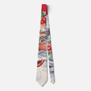 Kerstmis in vintage stijl, jolige Kerstman met zij Stropdas