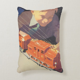 Kerstmis in vintage stijl, Jongen speelt met speel Accent Kussen