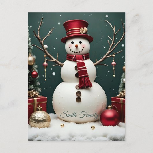 Kerstmis in vintage stijl - kerstkaart feestdagenkaart (Voorkant)