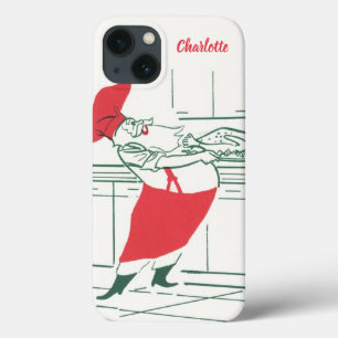 Kerstmis in vintage stijl, Kerstman Chef en kalkoe Case-Mate iPhone Case