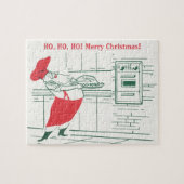 Kerstmis in vintage stijl, Kerstman Chef en kalkoe Legpuzzel (Horizontaal)