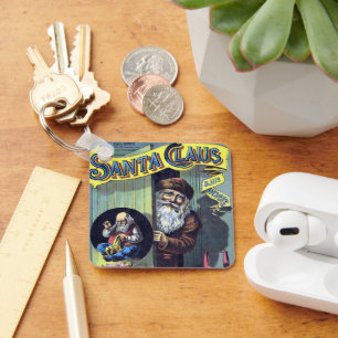 Kerstmis in vintage stijl, Kerstman en Zijn Werk B Sleutelhanger