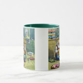 Kerstmis in vintage stijl, Kerstman maakt poppen Mok (Midden)