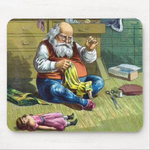 Kerstmis in vintage stijl, Kerstman maakt poppen Muismat