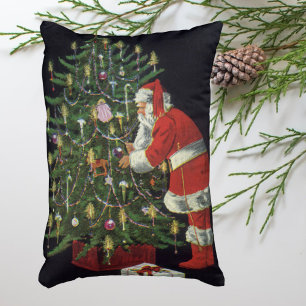 Kerstmis in vintage stijl, Kerstman met cadeaus Accent Kussen