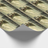 Kerstmis in vintage stijl, Kerstman met een kerstb Cadeaupapier (Hoek)