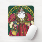 Kerstmis in vintage stijl, Kerstman met hulstblade Muismat (Met muis)