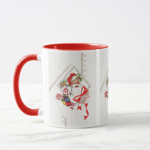 Kerstmis in vintage stijl, Kerstman met Kerststokk Mok