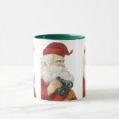 Kerstmis in vintage stijl, Kerstman met verrekijke Mok (Midden)
