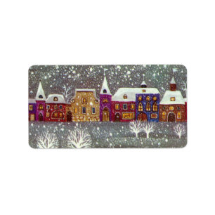 Kerstmis in vintage stijl, Kerstman Paard Open Sle Etiket