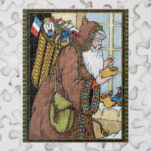 Kerstmis in vintage stijl, Kerstman Speeltjes Klom Legpuzzel