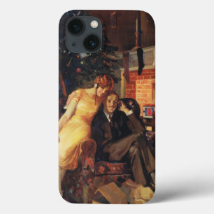 Kerstmis in vintage stijl, Koppel met liefde en ro Case-Mate iPhone Case