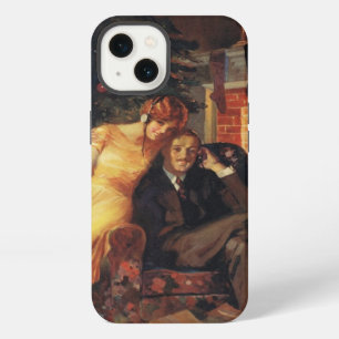 Kerstmis in vintage stijl, Koppel met liefde en ro iPhone 13 Hoesje