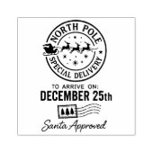 Kerstmis in vintage stijl Noordpool Rubberstempel (Afrduk)